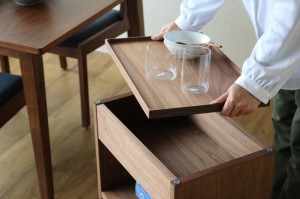 富山家具　ミヤモト家具　ワゴン　サイドテーブル