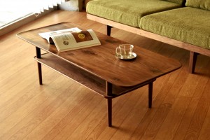 リビングテーブル　棚付き　富山　家具　オシャレ　