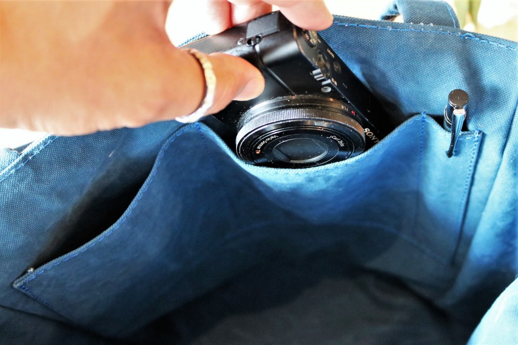 RENSEY-BG01 canvas bag【決定版】 (携帯＋カメラ収納可能なポケット紹介) (2)