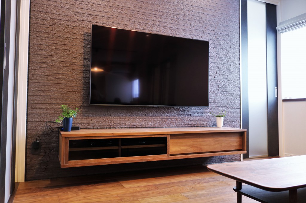 QN-AV BOARD 造作テレビボード仕様 フロート型 富山 ミヤモト家具 (1)