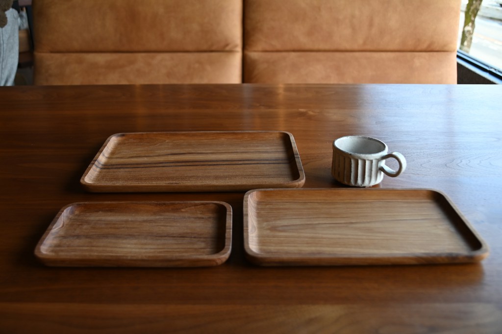 【皿】teak wood square dish plate large・medium・small (2)